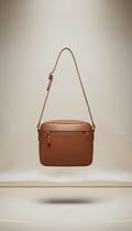 Mocha Leather Crossbody Bag