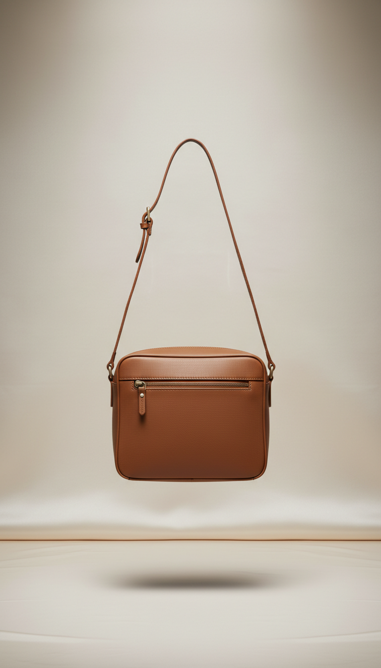 Mocha Leather Crossbody Bag
